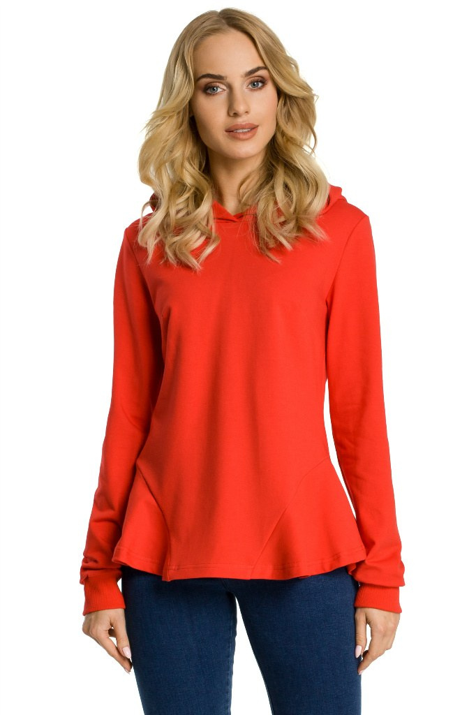Bluza damska - Z kapturem - czerwona
